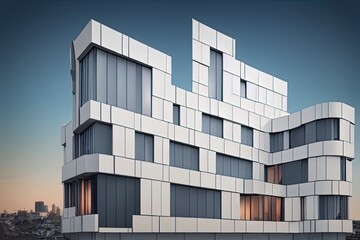 Office building at sunset