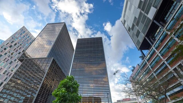 Timelapse of barcelona's tech district buildings