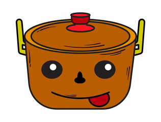 Kawaii or Doodle Collection, Home Appliances decorated with Facial Expression Emoticons