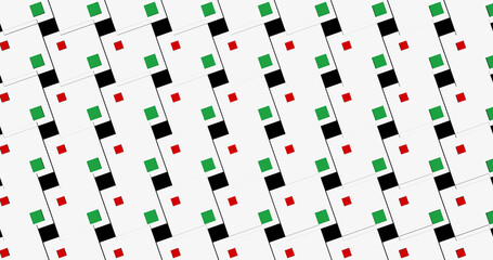 Render with white, red and green squares