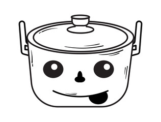 Kawaii or Doodle Collection, Home Appliances decorated with Facial Expression Emoticons