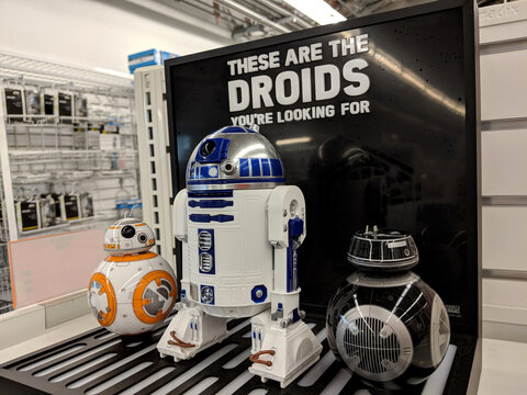 Close-up of Sphero's line of app-controlled Star Wars Droids