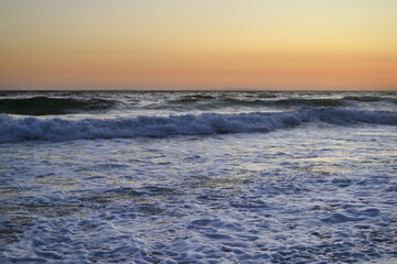 Ionian sea and an orange sky in Preveza.