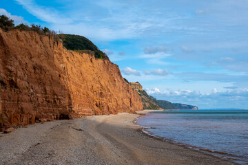 Sidmouth pebble beach devon england uk 
