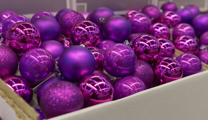 Christmas balls in the store