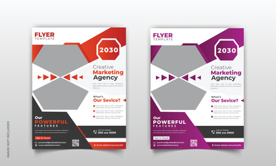 New modern professional flyer or brochure design template for corporate, business, agency. easy to use for any print media A4 size