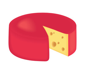 dutch cheese realistic icon