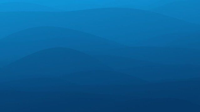 3D animation - Looped animated dark blue waves gradient abstract background with flat design style