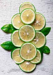 Fototapeta na wymiar lime, lime green detail, ports drawn on a white background.