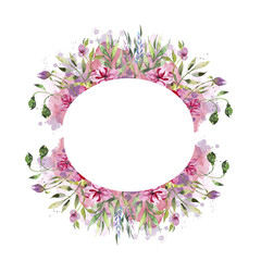 Watercolor round illustration frame - green leaves branch wreath frame; wedding stationery, congratulations, wallpaper, fashion, background. Eucalyptus, olive, green leaves.