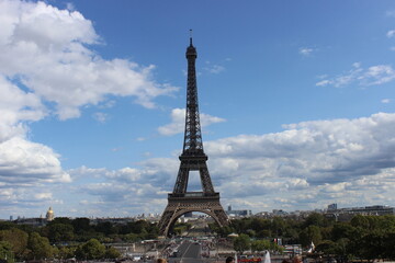 Fototapeta na wymiar Eiffel tower in Paris France. The Iron Lady in Paris France. La dame de fer in Paris. 