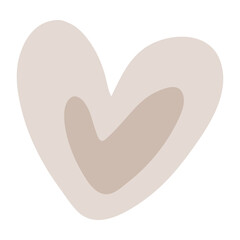 Abstract heart element hand drawn symbol of love icon for romantic trendy doodle art for decoration element in a flat color illustration