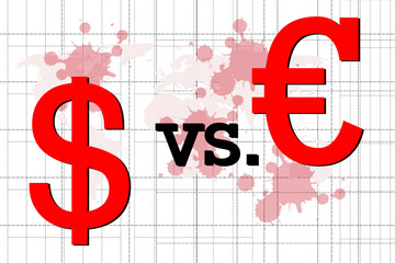 American Dollar versus Euro in the war context - 534616704