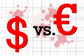 American Dollar versus Euro in the war context - 534616709