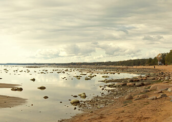 beautiful sunset photo, beach at sunset in autumn