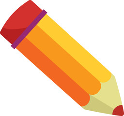 illustration of a pencil.  wood pencil. Pencil flat design and back to school concept.