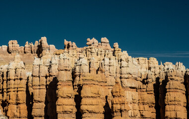 Dry Hoodoos on Blue Sky Day in Bryce Canyon