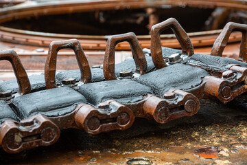Poltava, Ukraine - September 23, 2022: wrecked tanks open street exhibition to support Ukrainian...