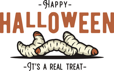 Halloween nasty maggot or grub for halloween print. Disgusting caterpillar or worm for t-shirt halloween design. Spooky larvae for dark halloween party