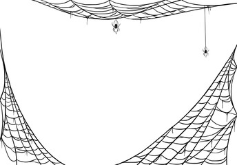 Spider web for cards and background for Halloween october holidays deals and sales discounts