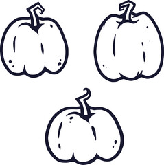 Set of pumpkin for halloween holiday design. October party banner, poster or postcard