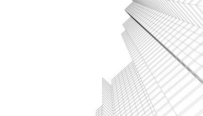 Obraz na płótnie Canvas City architecture concept drawing 3d illustration