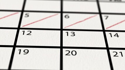 Crossing off days on calendar until the end of month. High quality 4k footage