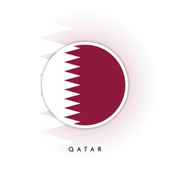 Qatar flag round 3d illustration template design