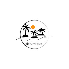 coconut tree icon image illustration vector design beach scenery symbol