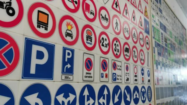 educational road signs for school driving in 4k resolution