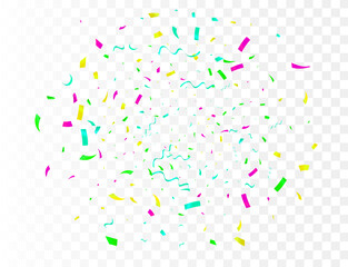 Flying vector festive balloons shiny with glossy balloons for holiday with confetti helium