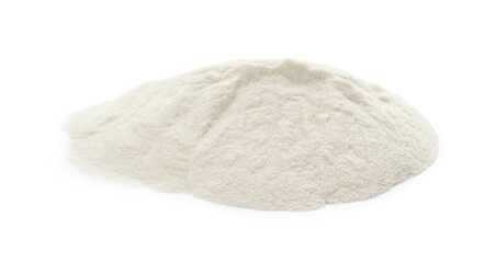 Pile of agar-agar powder isolated on white