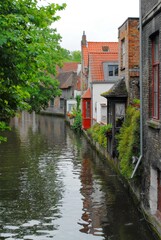 Fototapeta na wymiar Bruges town canal in Belgium
