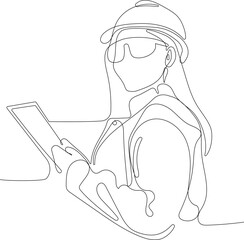 construction manager and engineer working on building site. Vector illustration
