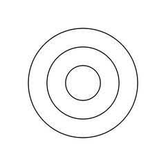Circles inside a circle of 3 parts with lines inside a black circuit