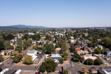 Fototapeta na wymiar Town of Corvallis, Oregon, aerial. 