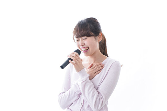 Singing woman image