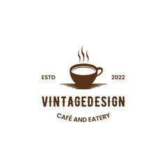 vintage design cafe logo emblem