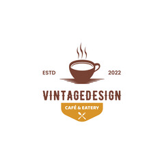 vintage coffee logo design emblem badge