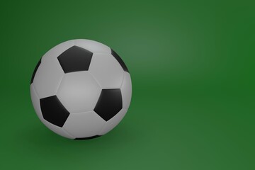 Soccer ball isolated on green background