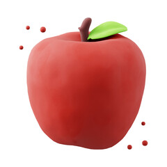3D render of red apple isolated