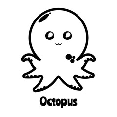 Coloring page of cute octopus