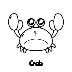 Coloring page of cute crab