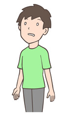白目をむく男性、頭がぼんやりしている人、ボーッとする、無気力