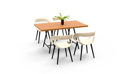 table and chairs isolated - obrazy, fototapety, plakaty