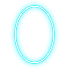 blue neon oval frame