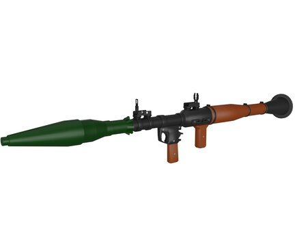 Rpg-7 portable anti-tank weapon 3d render. military concept
