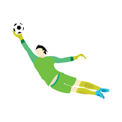 Goal keeper catching ball vector illustration