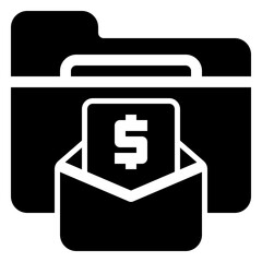 Pay Check Icon Glyph