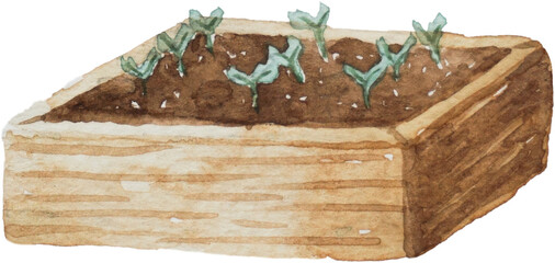 watercolor- gardening- garden- tool- gardening tools- outdoor- botanical- rustic- spring- plant- farm- watering can- agriculture- summer- rake- collection- hand drawn- green- shovel- clipart  © Maggieway